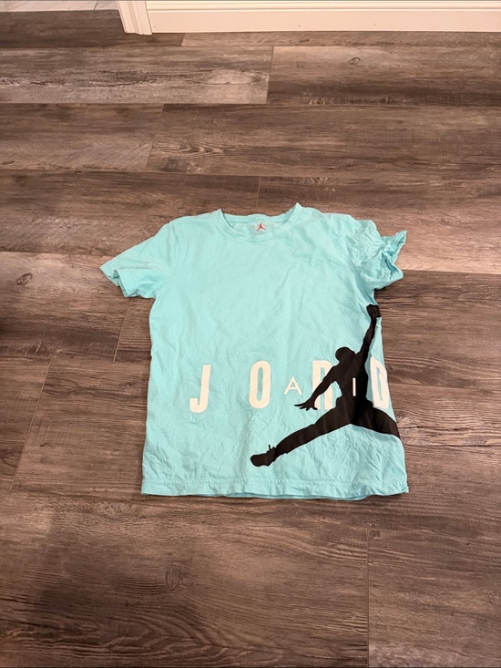 Jordan Other - Jordan Youth Short Sleeve Tee in Aqua with Black Jumpman‎ Graphic